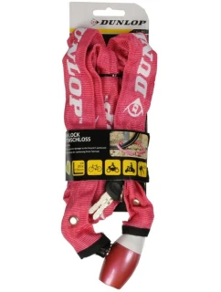 REŤAZ ZÁMKU NA BICYKEL DUNLOP S DĹŽKOU 120 CM - RUŽOVÁ