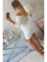 Pruhované priliehavé šaty biele