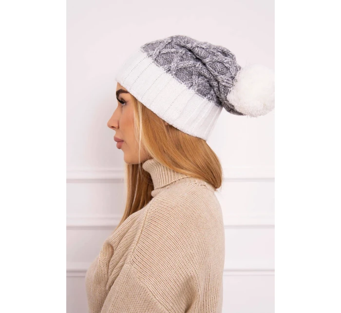 Milano fleecová čiapka K203 grey melange+ecru Milano fleecová čiapka K203 grey melange+ecru