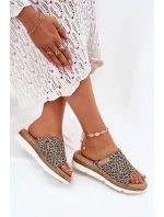 Klapki Damskie Na Koturnie Panterka Norozi