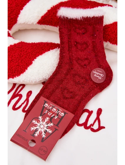 Dětské vánoční ponožky alpaka červené model 21786784 - Aura.via