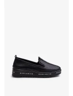 Dámske kožené topánky na platforme S.Barski Black Dámske kožené topánky na platforme S.Barski Black