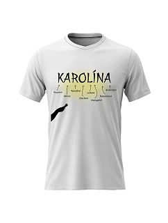 Dámské bavlněné tričko s potiskem - VLASTNOSTI - KAROLÍNA - bílé