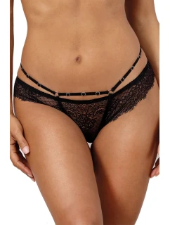 Dámske sexy čipkované tangá V-10098 Black - Axami