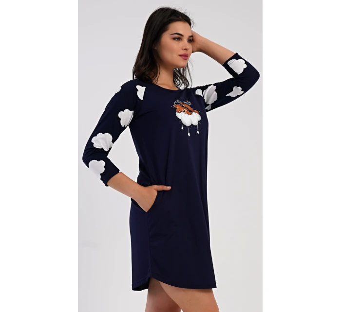 Dámske domáce šaty s trojštvrťovými rukávmi Medveď na obláčiku Dámske domáce šaty s trojštvrťovými rukávmi Medveď na obláčiku