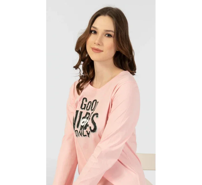 Dámska nočná košeľa s dlhým rukávom Good vibes