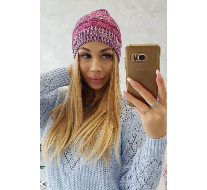 Fleecová čiapka Patrycja K254 fuchsiová+ružová