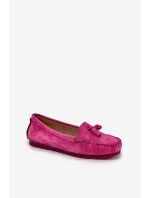 Dámské Ploché Klasické Semišové Mokasíny model 21686063 Fuchsie - S.Barski