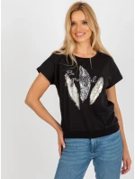 Bluzka RV BZ model 18604792 czarny - FPrice Bluzka RV BZ model 18604792 czarny - FPrice