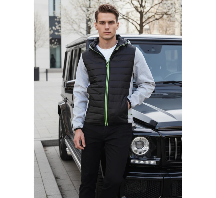 Pánska prechodná prešívaná sivá bunda TX4402 Pánska prechodná prešívaná sivá bunda TX4402