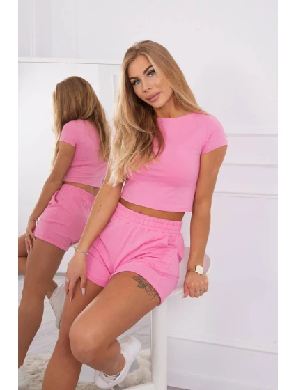 Bavlnená súprava so šortkami ružová Bavlnená súprava so šortkami ružová