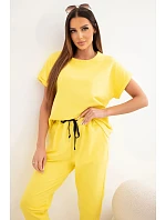 Súprava bavlnená blúzka + nohavice žltá Súprava bavlnená blúzka + nohavice žltá