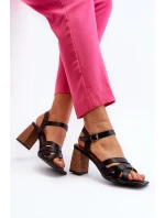 Sandały Damskie Na Słupku Czarne Opifiana Sandały Damskie Na Słupku Czarne Opifiana