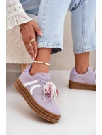 Dámské Tenisky Na Platformě S Ozdobami Fialové model 21688396 - Boto Dámské Tenisky Na Platformě S Ozdobami Fialové model 21688396 - Boto
