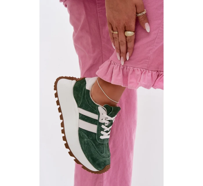 sneakersy z na masivní platformě  Zelené model 22031740 - D&A