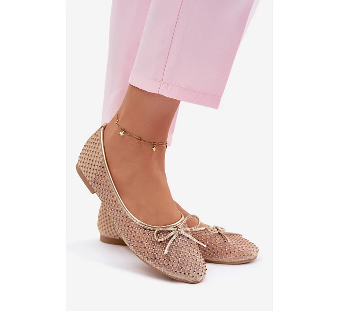 baleríny s ozdobou  Zlaté model 22099980 - VINCEZA