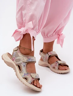 Kožené vzorované dámské sandály v sportovním stylu model 22123198 - EVENTO