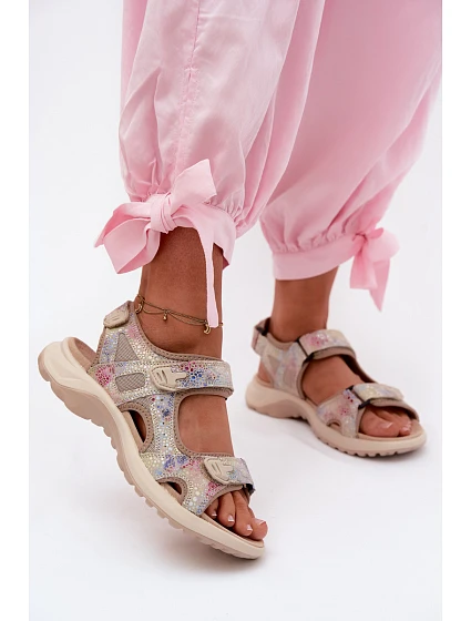 Kožené vzorované dámské sandály v sportovním stylu model 22123198 - EVENTO