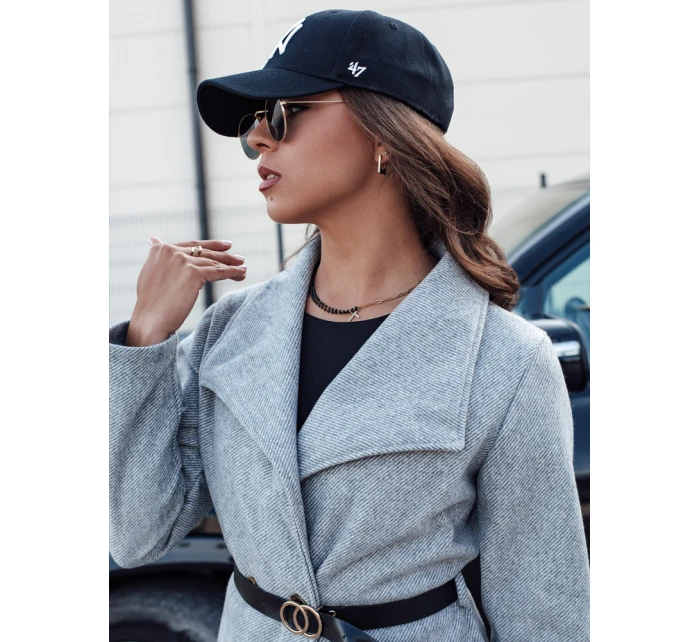 Dámský dlouhý kabát světle šedý Dstreet model 21980444 - FashionStreet