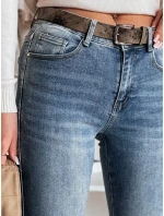 Dámské džínové kalhoty s páskem modré Dstreet model 21985360 - FashionStreet