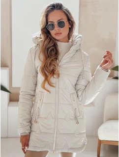 Dámská prošívaná zimní bunda s kapucí světle šedá Dstreet model 21991312 - FashionStreet