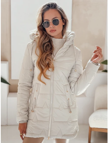 Dámská prošívaná zimní bunda s kapucí světle šedá Dstreet model 21991312 - FashionStreet Dámská prošívaná zimní bunda s kapucí světle šedá Dstreet model 21991312 - FashionStreet