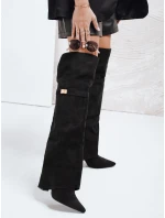Dámské semišové černé kozačky Dstreet model 21993087 - FashionStreet