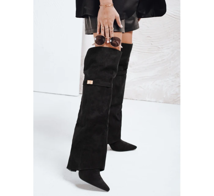 Dámské semišové černé kozačky Dstreet model 21993087 - FashionStreet