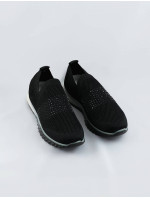 Mäkké čierne dámske nazúvacie športové topánky (BS1905-SP)
