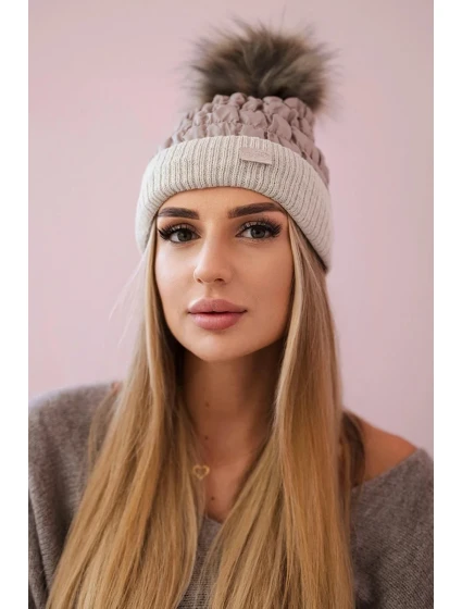 Čepice model 18743588 béžová - K-Fashion Čepice model 18743588 béžová - K-Fashion