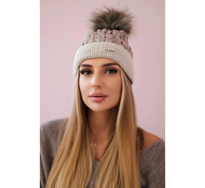 Čepice model 18743588 béžová - K-Fashion Čepice model 18743588 béžová - K-Fashion