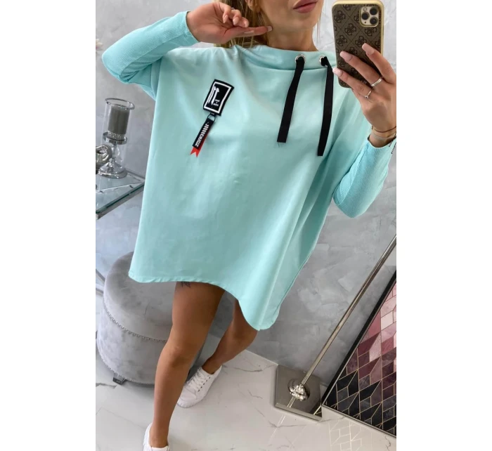 Oversize mikina s asymetrickými boky mint Oversize mikina s asymetrickými boky mint