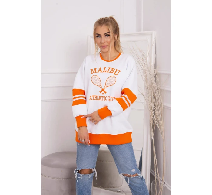 Zateplená mikina Malibu biela+oranžová