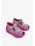 Sandałki Papcie Wiewiórki Befado 213P137 Szaro-Różowe