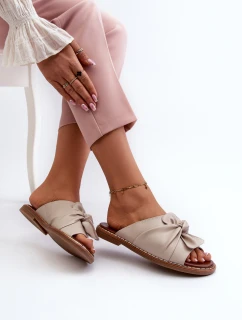Dámské sandály na ploché podrážce béžové model 21658396 - Boto