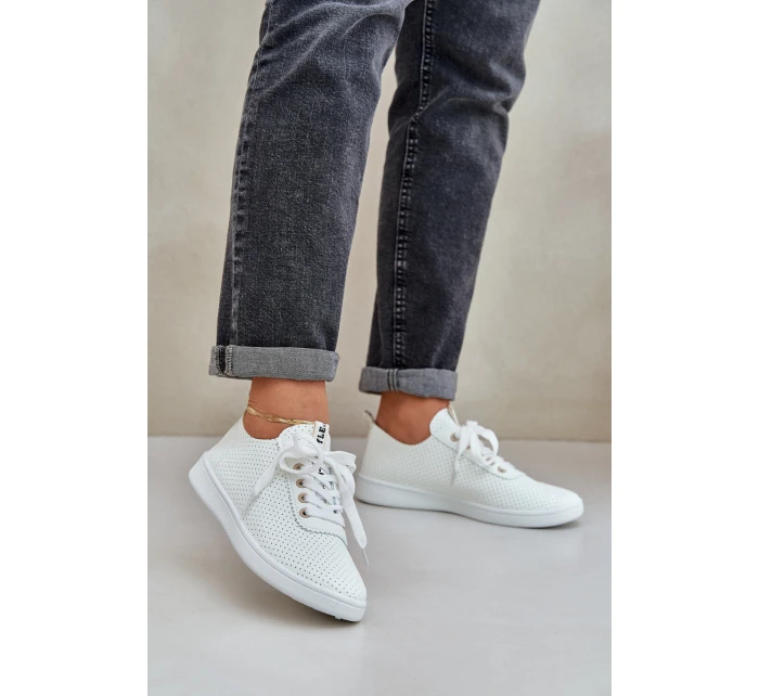 Dámské Ažurové Šněrovací Tenisky Světle Béžové model 21684935 - Boto Dámské Ažurové Šněrovací Tenisky Světle Béžové model 21684935 - Boto