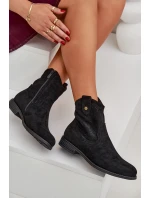 Boty Na Plochém Podpatku  Černé model 21685082 - S.Barski