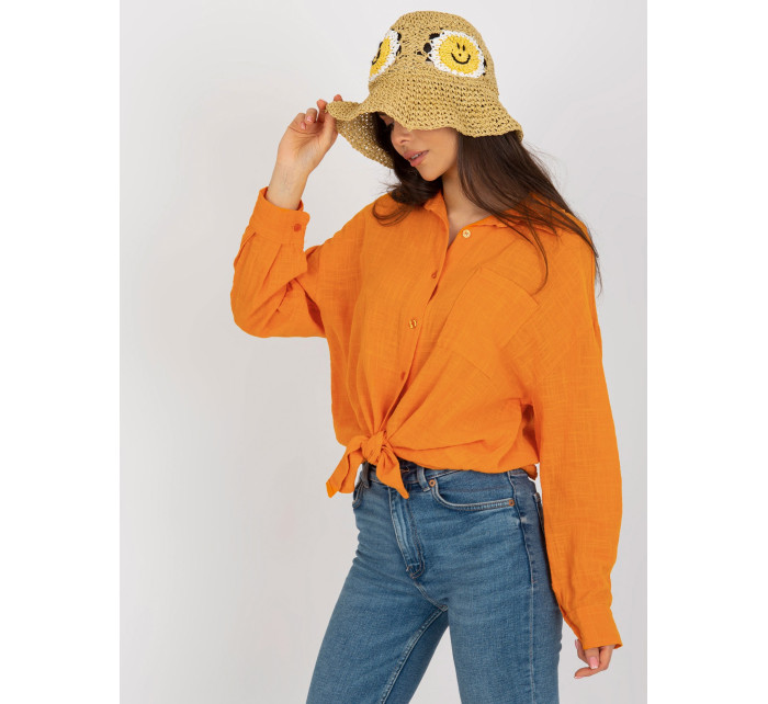Oranžové bavlnené oversize tričko Etta OCH BELLA
