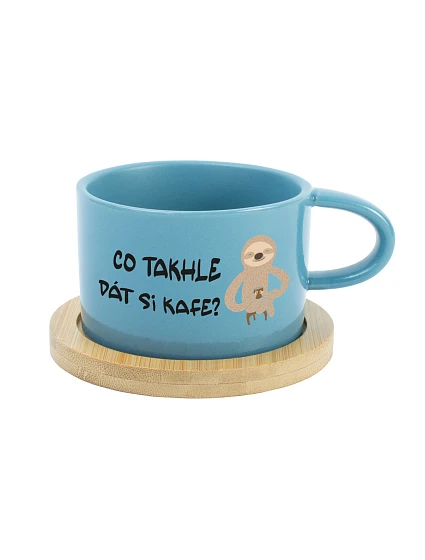 CO TAKHLE DÁT SI KAFE? - modrý hrníček makronka 200 ml