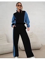 Mikinový set mikina na zips + široké nohavice čierno-modrá (821151) Mikinový set mikina na zips + široké nohavice čierno-modrá (821151)