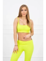 Súprava s blúzkou s rebrovaním žltá neónová