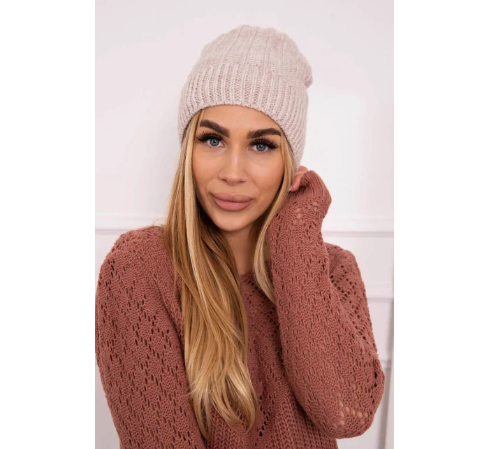 Fleecová čepice Anna model 18750143 béžová - K-Fashion Fleecová čepice Anna model 18750143 béžová - K-Fashion