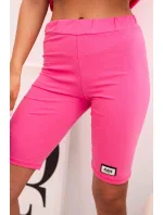 Dámska bavlnená súprava s krátkym rukávom a šortkami ružová