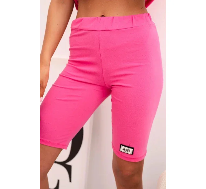 Dámska bavlnená súprava s krátkym rukávom a šortkami ružová