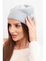 Dámska čiapka classic plain beanie K420 sivá