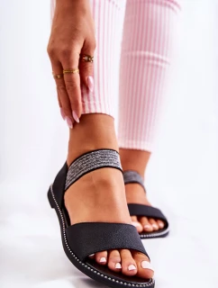 Klasický kožené sandály s cvočky Černá model 21584443 - S.Barski