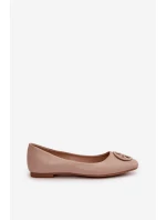 Dámské baleríny s ozdobou z ekokože béžové model 21667173 - Boto
