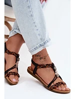 Dámské sandály s přezkami a pásky Černé Panterka model 22136699 - EVENTO