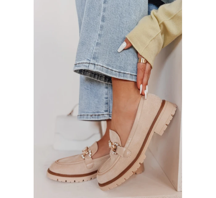 Dámské mokasíny s podrážkou beige Dstreet model 21984922 - FashionStreet Dámské mokasíny s podrážkou beige Dstreet model 21984922 - FashionStreet