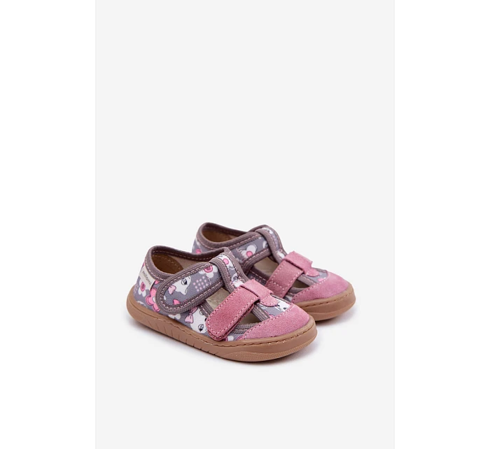 Dětské barefoot papuče  a Květiny model 22101007 - Milami